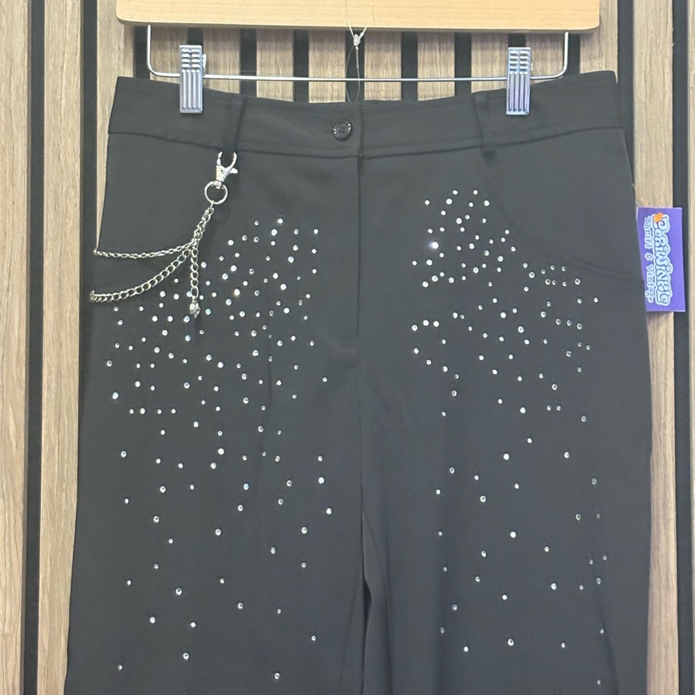 Black Pants with Silver Studs and Chain